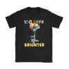 100 Days Brighter 100th Day of School Astronaut Space T-Shirt
