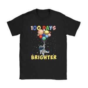 100 Days Brighter 100th Day of School Astronaut Space T-Shirt