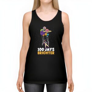 100 Days Brighter 100th Day of School Astronaut Space Tank Top 2 2