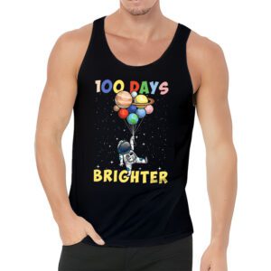 100 Days Brighter 100th Day of School Astronaut Space Tank Top 3 1