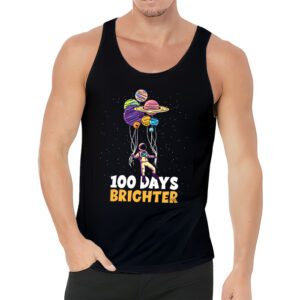 100 Days Brighter 100th Day of School Astronaut Space Tank Top 3 2