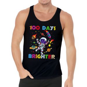 100 Days Brighter 100th Day of School Astronaut Space Tank Top 3