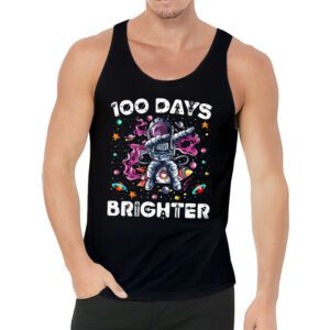 100 Days Brighter 100th Day of School Astronaut Space Tank Top 3 4