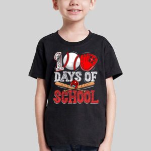 100 Days Of School Baseball 100th Day Kids Boys T Shirt 1 2