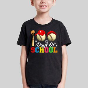 100 Days Of School Baseball 100th Day Kids Boys T Shirt 1 3