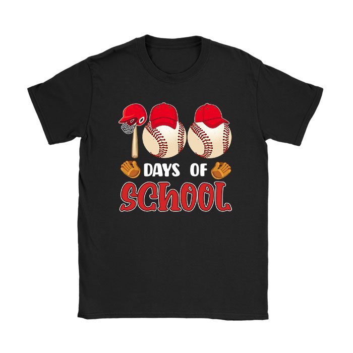 100 Days Of School Baseball 100th Day Kids Boys T-Shirt
