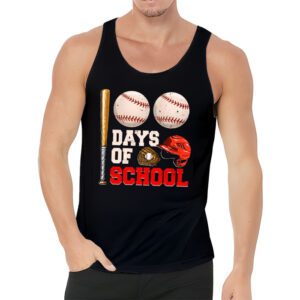 100 Days Of School Baseball 100th Day Kids Boys Tank Top 3