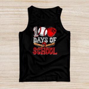 100 Days Of School Baseball 100th Day Kids Boys Tank Top