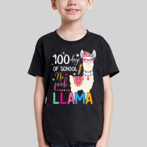 100 Days Of School No Prob llama Llama Teacher And Student T Shirt 2 2