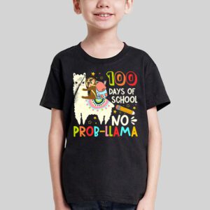 100 Days Of School No Prob llama Llama Teacher And Student T Shirt 2