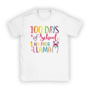 100 Days Of School No Prob-llama Llama Teacher And Student T-Shirt