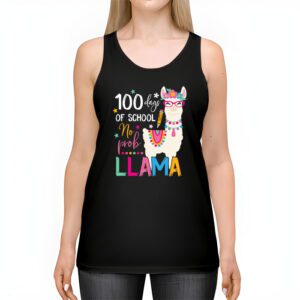 100 Days Of School No Prob llama Llama Teacher And Student Tank Top 2 2