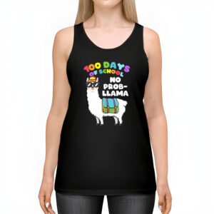 100 Days Of School No Prob llama Llama Teacher And Student Tank Top 2 4