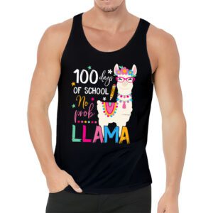 100 Days Of School No Prob llama Llama Teacher And Student Tank Top 3 2