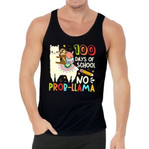 100 Days Of School No Prob llama Llama Teacher And Student Tank Top 3