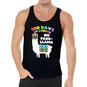 100 Days Of School No Prob llama Llama Teacher And Student Tank Top 3 4