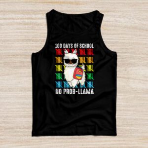 100 Days Of School No Prob-llama Llama Teacher And Student Tank Top