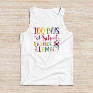 100 Days Of School No Prob-llama Llama Teacher And Student Tank Top