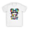 100 Days Smarter Girls Messy Bun Hair 100th Day Of School T-Shirt