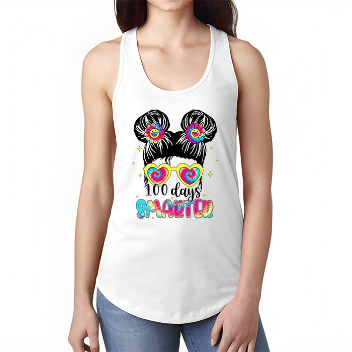 100-Days-Smarter-Girls-Messy-Bun-Hair-100th-Day-Of-School-Tank-Top-1 100 Days Smarter Girls Messy Bun Hair 100th Day Of School Tank Top 1 3