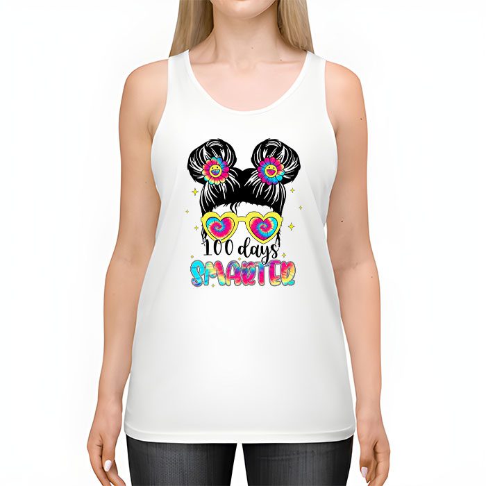 100-Days-Smarter-Girls-Messy-Bun-Hair-100th-Day-Of-School-Tank-Top-2 100 Days Smarter Girls Messy Bun Hair 100th Day Of School Tank Top 2 3