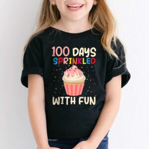 100 Days Sprinkled With Fun Cupcake 100th Day Of School Girl T Shirt 1 4
