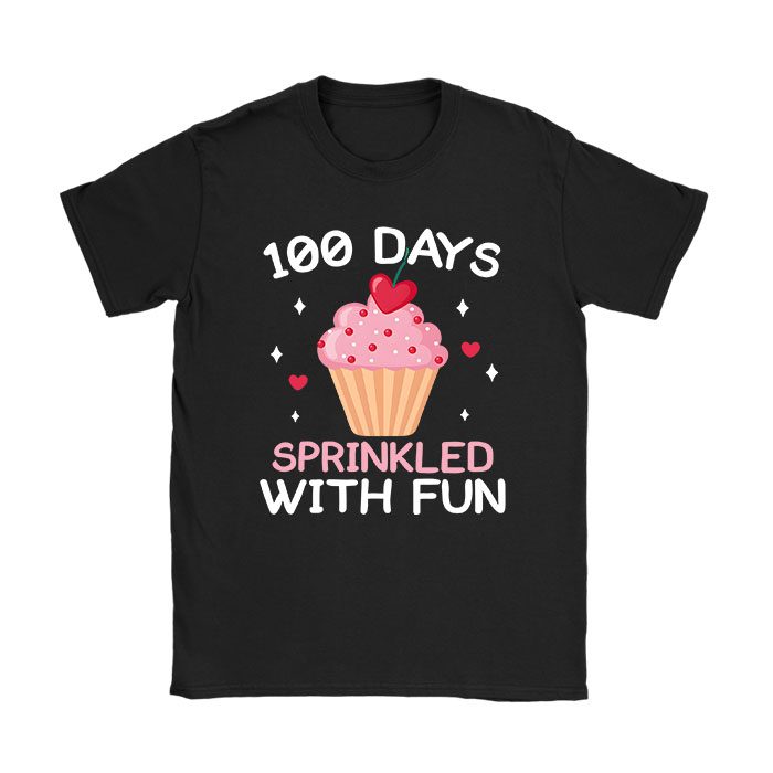 100-Days-Sprinkled-With-Fun-Cupcake-100th-Day-Of-School-Girl-T-Shirt 100 Days Sprinkled With Fun Cupcake 100th Day Of School Girl T-Shirt