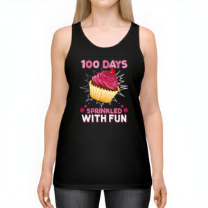 100 Days Sprinkled With Fun Cupcake 100th Day Of School Girl Tank Top 2 2