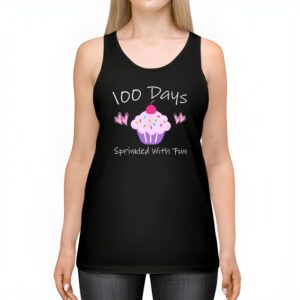 100 Days Sprinkled With Fun Cupcake 100th Day Of School Girl Tank Top 2 3