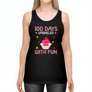 100 Days Sprinkled With Fun Cupcake 100th Day Of School Girl Tank Top 2