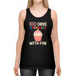 100 Days Sprinkled With Fun Cupcake 100th Day Of School Girl Tank Top 2 5