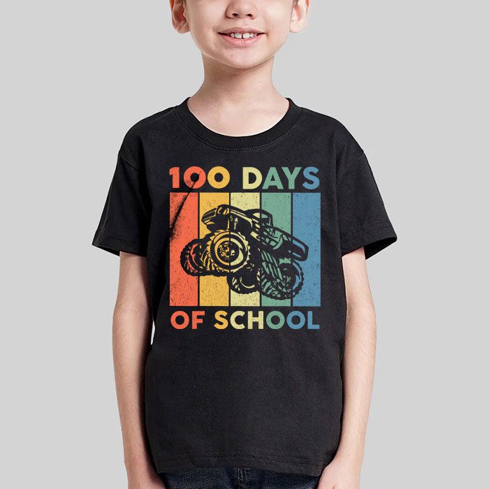 100 Days of School Monster Truck 100th Day of School Boys T Shirt 1 1