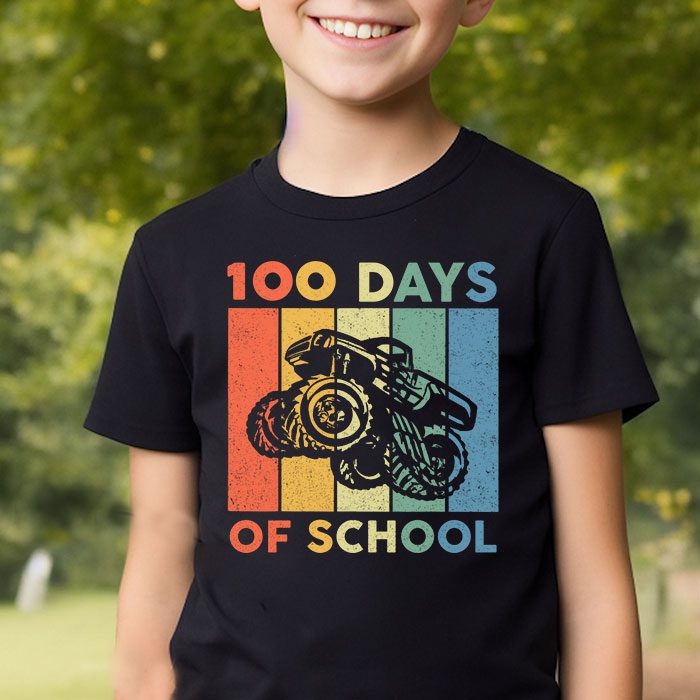 100 Days of School Monster Truck 100th Day of School Boys T Shirt 2 1