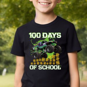 100 Days of School Monster Truck 100th Day of School Boys T Shirt 2 3