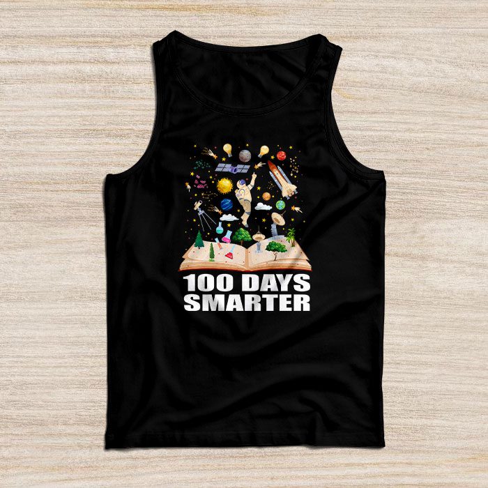 100th Day Of School 100 Days Smarter Books Space Lover Gift Tank Top