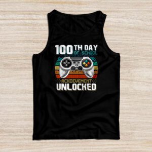 100th Day Of School Achievement Unlocked Video Game Kids Tank Top