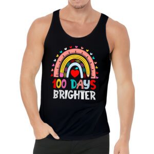 100th Day Of School Teacher 100 Days Brighter Rainbow Tank Top 3 4