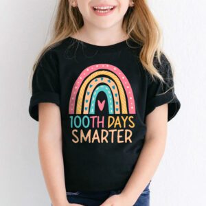 100th Day of School Teacher 100 days smarter rainbow T Shirt 2 1