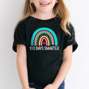 100th Day of School Teacher 100 days smarter rainbow T Shirt 2 3