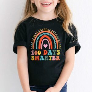 100th Day of School Teacher 100 days smarter rainbow T Shirt 2 4