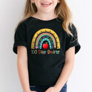 100th Day of School Teacher 100 days smarter rainbow T Shirt 2 5