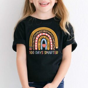 100th Day of School Teacher 100 days smarter rainbow T Shirt 2 6