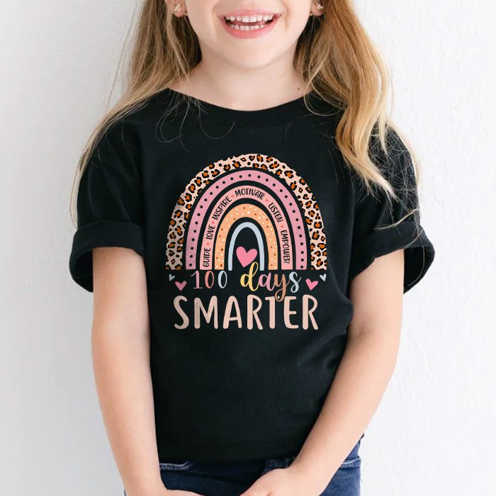 100th-Day-of-School-Teacher-100-days-smarter-rainbow-T-Shirt-2 100th Day of School Teacher 100 days smarter rainbow T Shirt 2 7