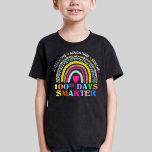 100th Day of School Teacher 100 days smarter rainbow T Shirt 3