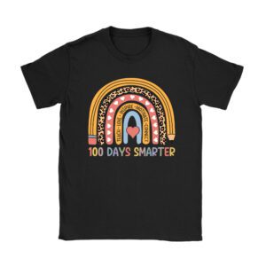 100th Day of School Teacher 100 days smarter rainbow T-Shirt