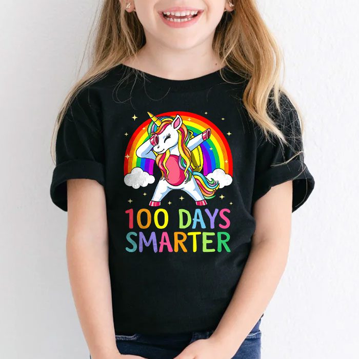 100th Day of School Unicorn 100 Days Smarter Kindergarten T Shirt 1