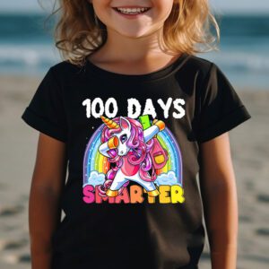 100th Day of School Unicorn 100 Days Smarter Kindergarten T Shirt 2 2
