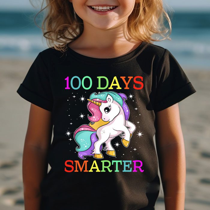 100th Day of School Unicorn 100 Days Smarter Kindergarten T Shirt 2 4