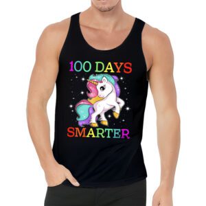 100th Day of School Unicorn 100 Days Smarter Kindergarten Tank Top 3 4