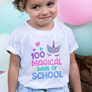 100th Day of School Unicorn 100 Magical Days Teacher Girls T Shirt 1